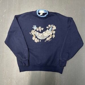 Vintage 90s Cute cat grandma style crewneck sweatshirt